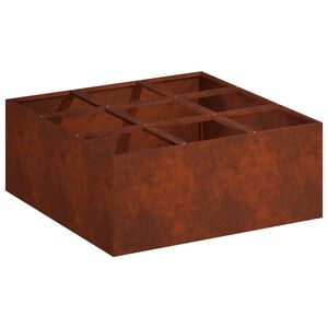 vidaXL Doniczka ogrodowa Rdzawy 100 x 100 x 20 cm Stal kortenowska