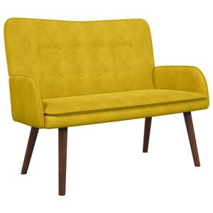 vidaXL Sofa dwuosobowa ż&oacute;łty 115 x 61 x 87 cm Welur