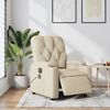 vidaXL Rozkładany fotel masujący, elektryczny, kremowy, tkanina