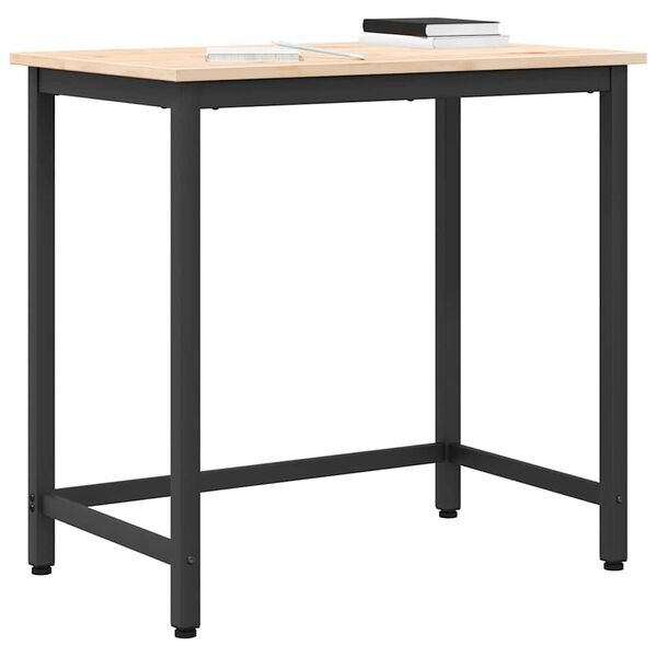 vidaXL st&oacute;ł Naturalny 80 x 50 x 77 cm Drewno inżynieryjne i stal