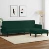 vidaXL 2-os. kanapa rozkładana z podn&oacute;żkiem, ciemnozielona, aksamitna