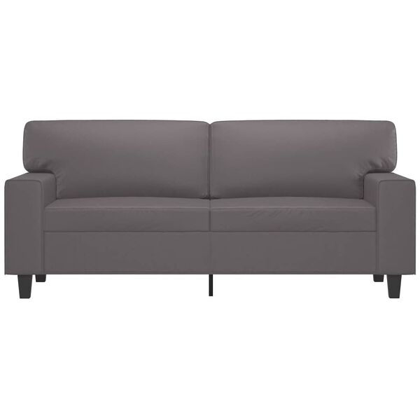 vidaXL 2-osobowa sofa, szary, 140 cm, sztuczna skóra