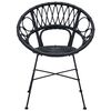 vidaXL Krzesło jadalniane 2 pcs Czarny 49 x 51 x 81 cm Rattan i żelazo