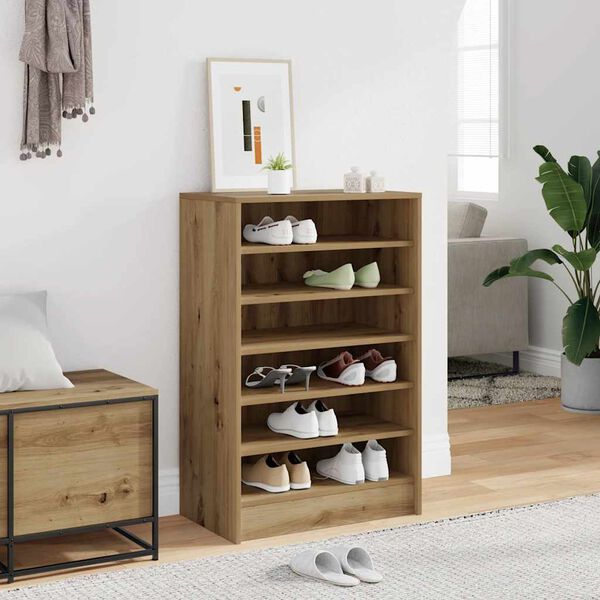 vidaXL Szafka na buty, dąb artisan 60x35x92 cm materiał drewnopochodny