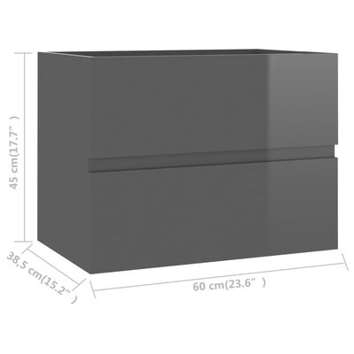 vidaXL 2-częściowy zestaw mebli łazienkowych, szary, płyta wiórowa