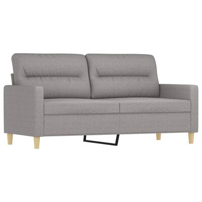 vidaXL 2-osobowa sofa wypoczynkowa z poduszkami, jasnoszara, 140 cm