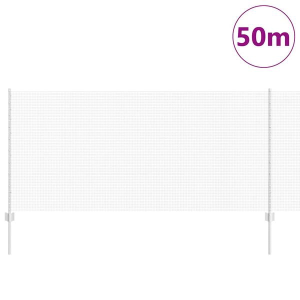 vidaXL Ogrodzenie z słupkiem Srebrny 1 x 50 m Stal