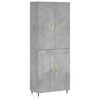 vidaXL Witrynka, szarość betonu 69,5x34x180 cm materiał drewnopochodny