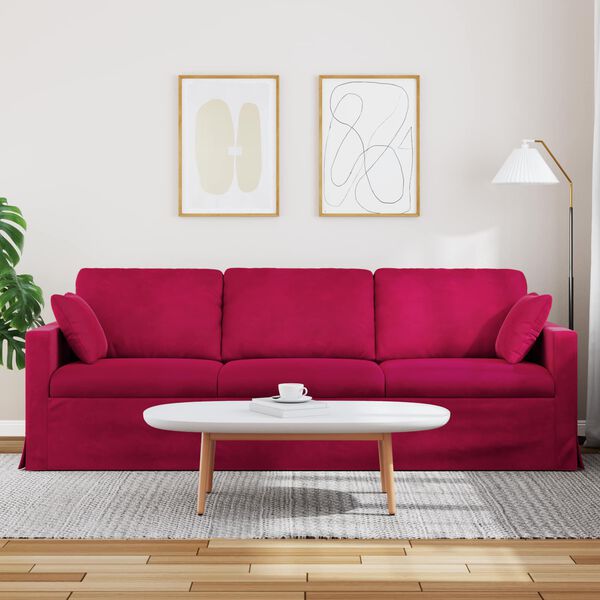 vidaXL Sofa Czerwone wino 228 x 78 x 80 cm Aksamit