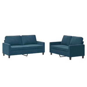 vidaXL 2-częściowy komplet wypoczynkowy, obity aksamitem, niebieski
