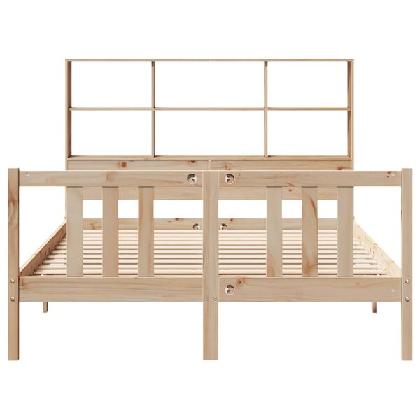 vidaXL Ł&oacute;żko z regałem, bez materaca, 120x200 cm, sosnowe