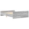 vidaXL Rama ł&oacute;żka z wezgłowiem i zan&oacute;żkiem, szary dąb, 135x190 cm