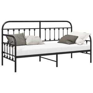 vidaXL Rama ł&oacute;żka dziennego Czarny 75 x 190 cm Stal malowana proszkowo