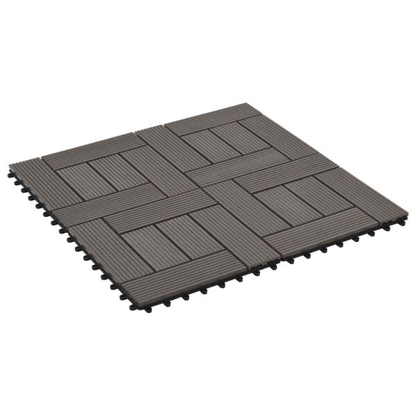 vidaXL Płytka Tarasowa 11 pcs Ciemny brąz 30 x 30 cm