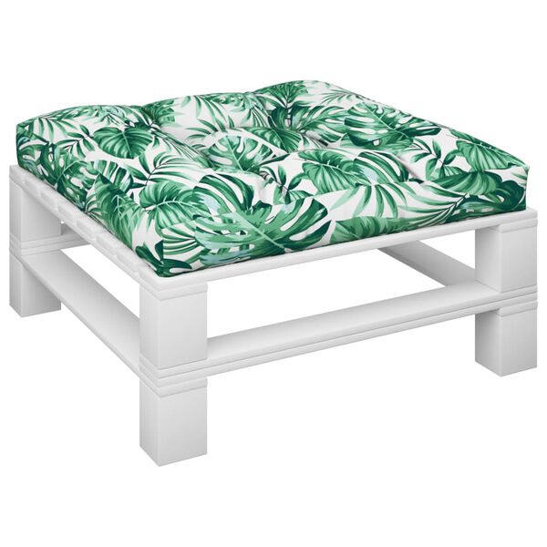 vidaXL Poduszka na sofę z palet, wz&oacute;r w liście, 70x70x12 cm