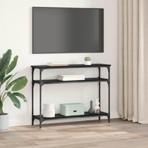 vidaXL Konsola Czarny Dąb 100 x 29 x 75 cm Materiał drewnopochodny