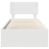vidaXL Ramka ł&oacute;żka Z zagł&oacute;wkiem Biały 90 x 200 cm Lite drewno sosnowe