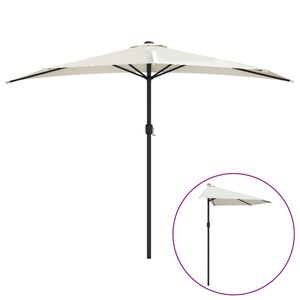 vidaXL P&oacute;łparasol balkonowy na słupku z aluminium, 300x155cm, piaskowy