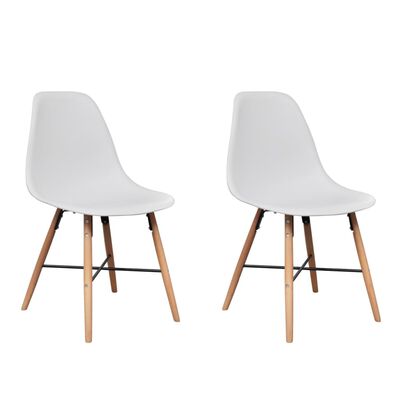 vidaXL Krzesła stołowe, 2 szt., białe, plastikowe