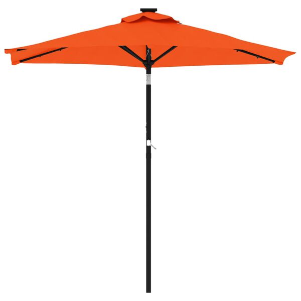 vidaXL Parasol ogrodowy LED, stalowy słupek, terakota, 225x225x212 cm