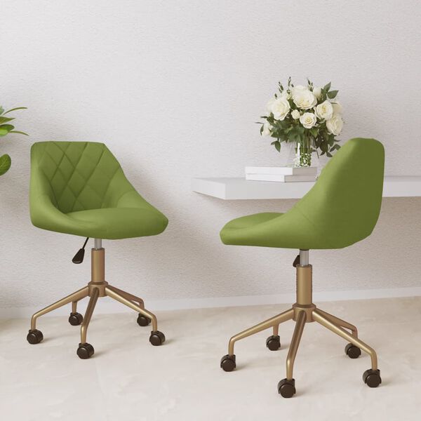 vidaXL Obrotowe krzesła stołowe, 2 szt., jasnozielone, aksamitne