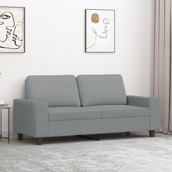 vidaXL Sofa 2-osobowa, jasnoszara, 140 cm, tapicerowana tkaniną