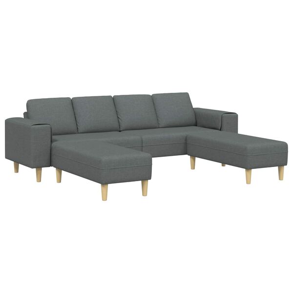 vidaXL Sofa do salonu 3 pcs Ciemnoszary Poliester