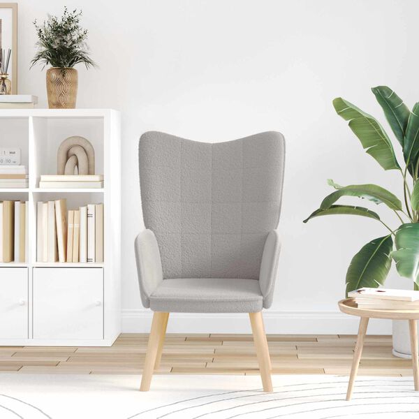 vidaXL fotel Jasnoszary 62 x 67 x 95,5 cm Tkanina sherpa