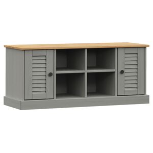 vidaXL Szafka na buty VIGO, szara, 106x35x45 cm, lite drewno sosnowe