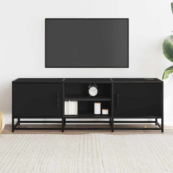 vidaXL Szafka pod TV, czarna, 120x35x41 cm