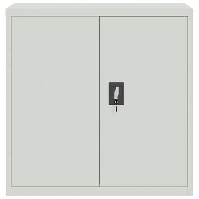 vidaXL Szafa biurowa z 2 drzwiami, szara, 90 cm, stalowa