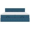 vidaXL Rama ł&oacute;żka otomana z materacami, niebieska, 180x200 cm, aksamit
