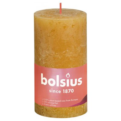 Bolsius Rustykalne świece pieńkowe Shine, 4 szt., 130x68 mm, miodowe