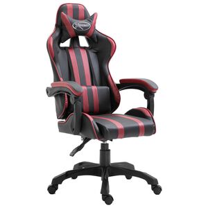 vidaXL Fotel dla gracza, czerwone wino, sztuczna sk&oacute;ra