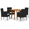 vidaXL 5-częściowy zestaw mebli ogrodowych, czarny