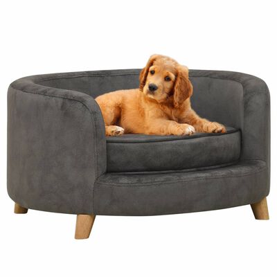 vidaXL Sofa dla psa, szara, 69x69x36 cm, pluszowa