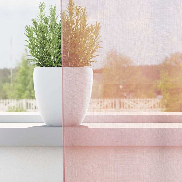 vidaXL Zasłony woalowe z przelotkami 2 szt. Jasnor&oacute;żowe 140x245 cm