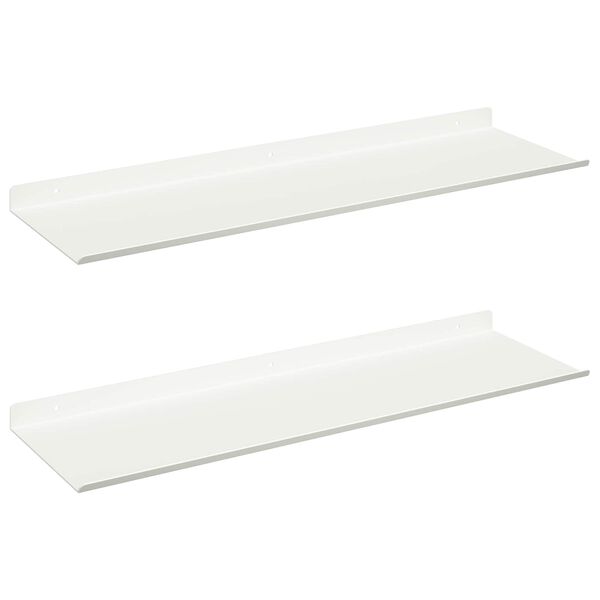 vidaXL P&oacute;łka wisząca 2 pcs Biały 60 x 18 x 2,5 cm Stal