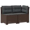vidaXL Sofa Ogrodowa 2-osobowa z Poduszkami w Wyglądzie Rattanowym