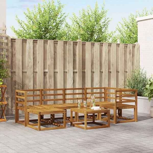 vidaXL Zestaw sof na zewnątrz 7 pcs Naturalny Lite Drewno Akacji