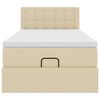 vidaXL Rama ł&oacute;żka otomana z materacem, kremowa, 90x190 cm, tkanina