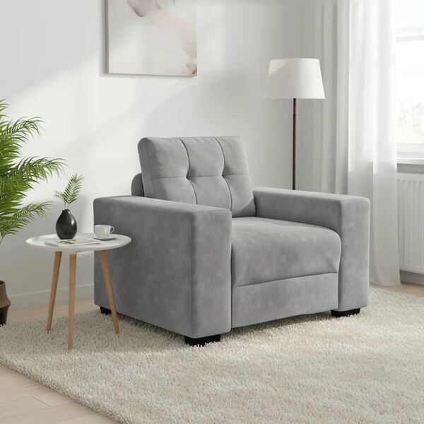 vidaXL Sofa Fotel Jasnoszary 100x78x80 cm Aksamit