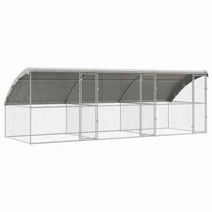 vidaXL Kenel dla Ps&oacute;w 3 szt. Srebrny 6 x 2 x 2 m Stal galwanizowana