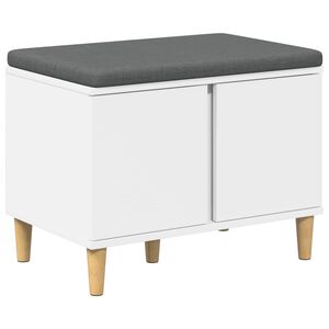 vidaXL Ławka w przedpokoju z poduszką z drzwiami Biały 60 x 38 x 46 cm