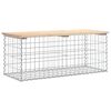 vidaXL Ławka ogrodowa, gabion, 103x44x42 cm, lite drewno sosnowe