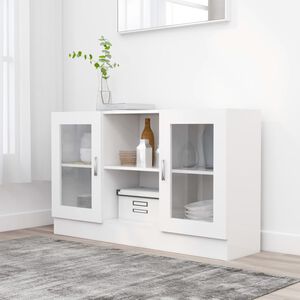 vidaXL Witryna, biała, 120 x 30,5 x 70 cm, płyta wi&oacute;rowa