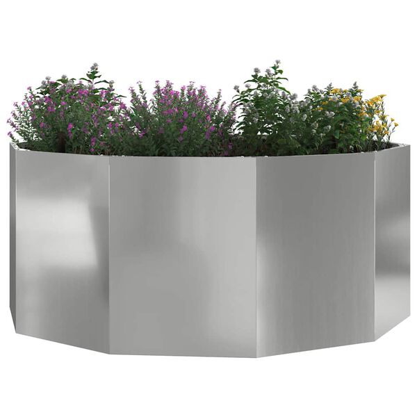 vidaXL Donica Srebrny 120 x 120 x 50 cm Stal Galwanizowana
