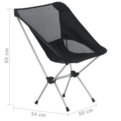 vidaXL Składane krzesła turystyczne, 2 szt., z torbą, 54 x 50 x 65 cm