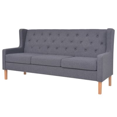 vidaXL 3-osobowa sofa tapicerowana tkaniną, szara
