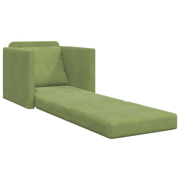 vidaXL Sofa Bed 60cm Jasnozielony Aksamit